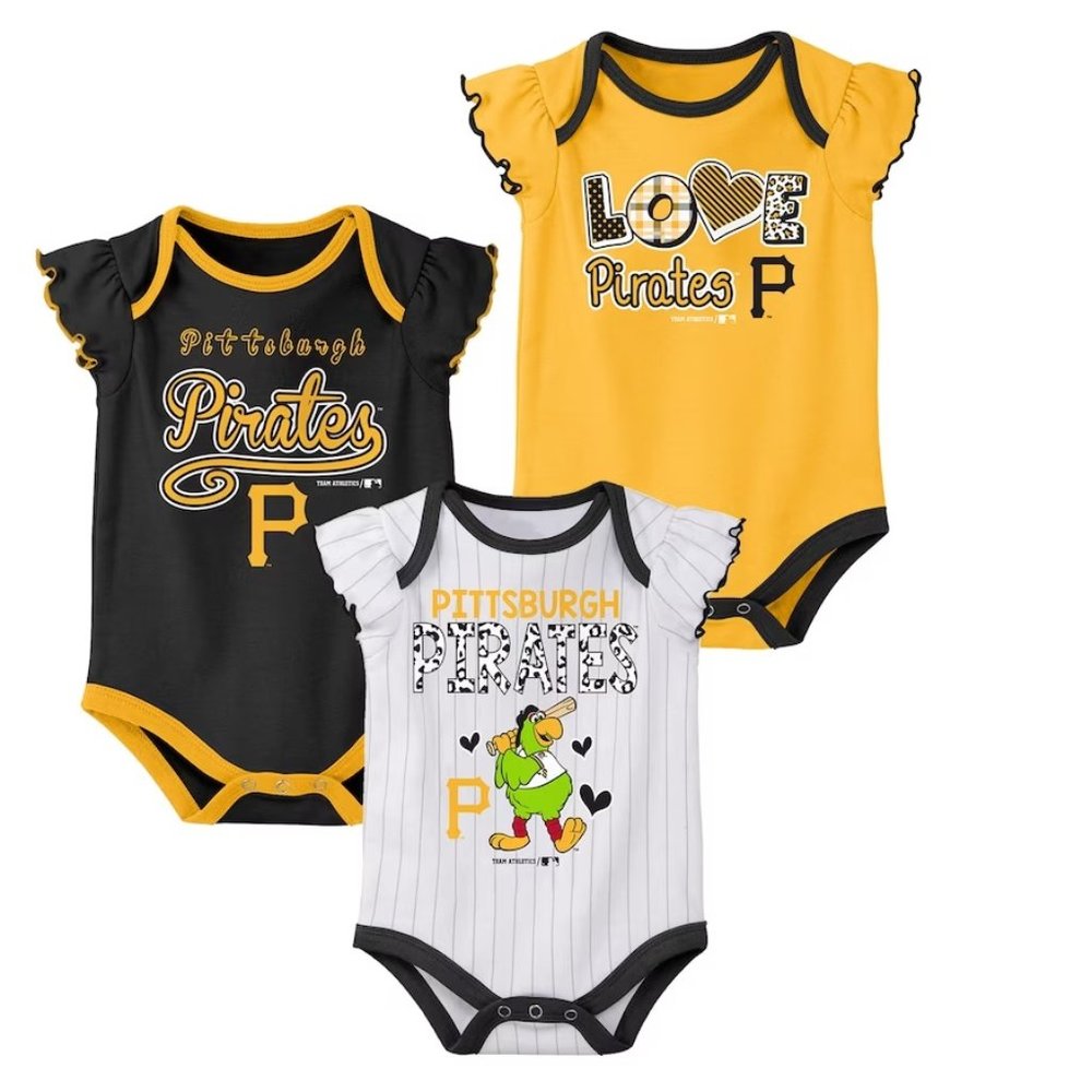 Baby Girls Pittsburgh Pirates 3 Pack Bodysuits New with tags